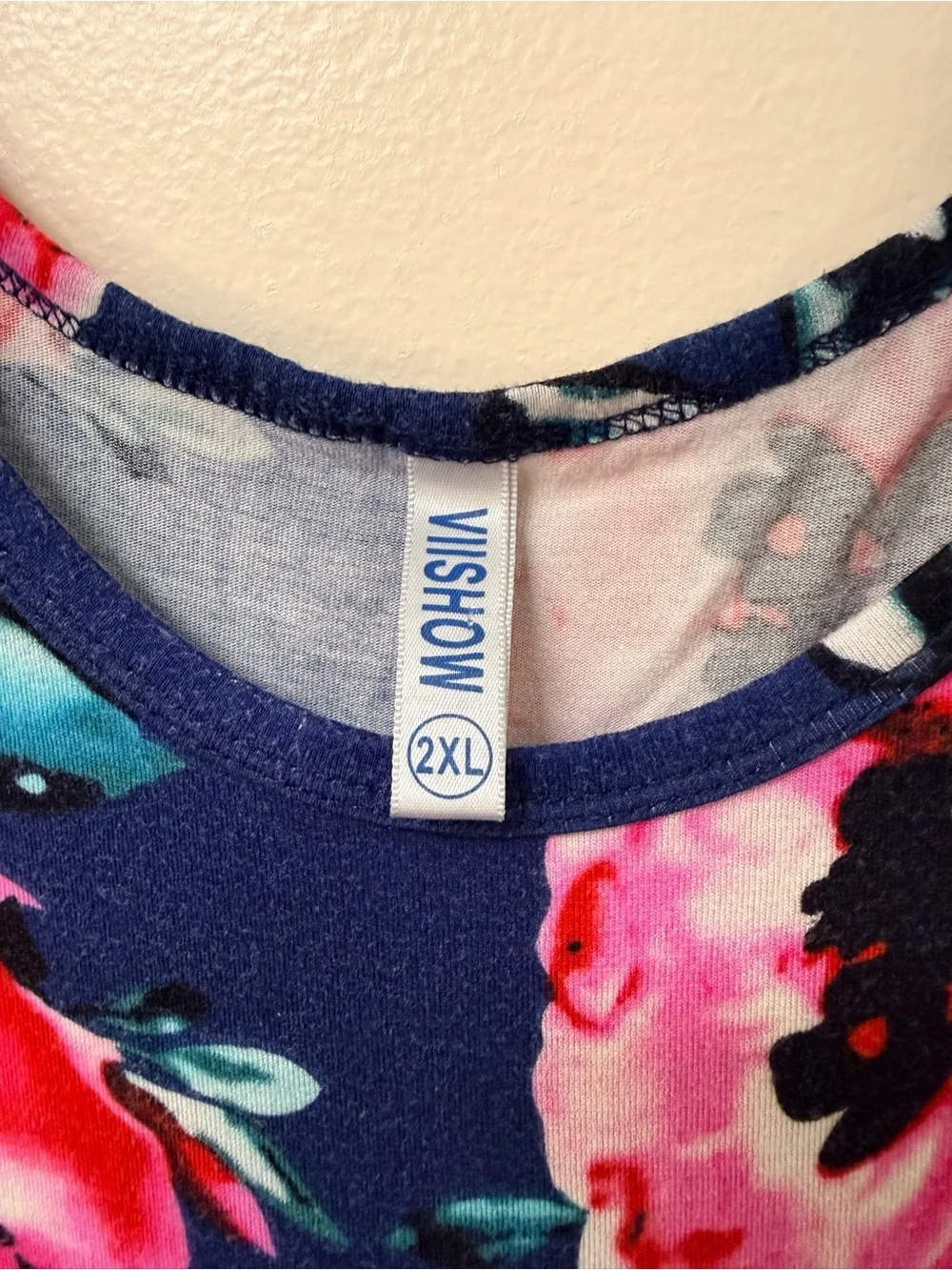 Navy Floral Short-Sleeve Maxi Dress - Pink Rose Print - Picture 5 of 6